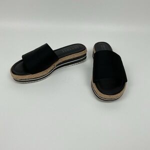 Journee Collection Platform Slide Sandals Black Womens Size 85 Espadrille